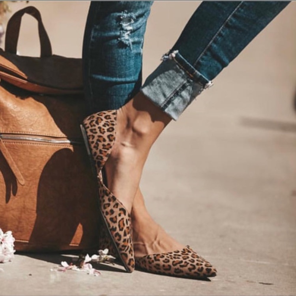 D'orsay Animal print flat